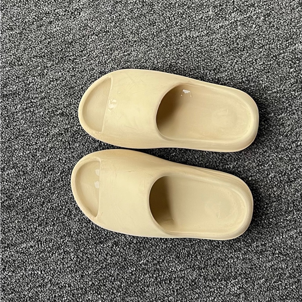 Beige Slide Sandals